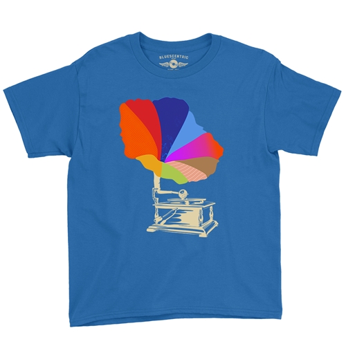 Blooming Gramophone Youth T-Shirt - Lightweight Vintage Children & Toddlers - youthroyalblue
