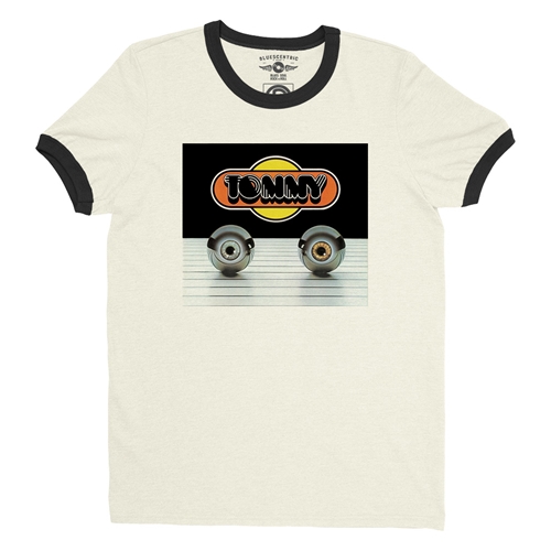 Tommy Pinball Logo Ringer T-Shirt - ringernaturalblacktrim