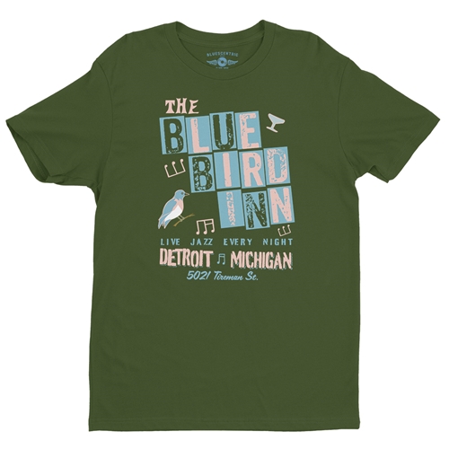 Blue Bird Inn Detroit T-Shirt - Lightweight Vintage Style - vintageolive