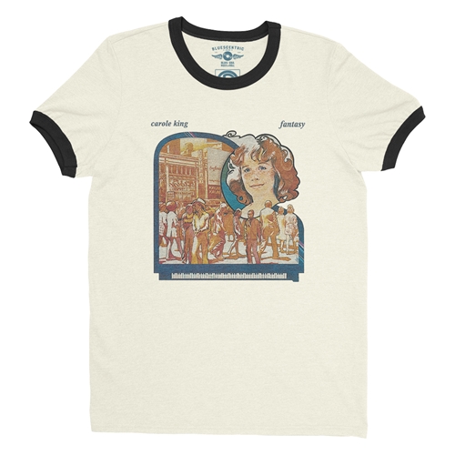 Carole King Fantasy Ringer T-Shirt - ringernaturalblacktrim