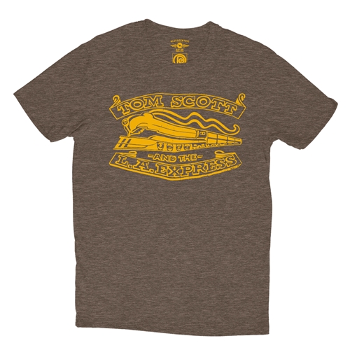 Tom Scott L.A. Express Buckle Logo T-Shirt - Lightweight Vintage Style - vintageheatherbrown