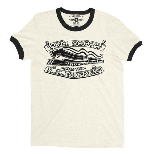 Tom Scott L.A. Express Buckle Logo Ringer T-Shirt - ringernaturalblacktrim