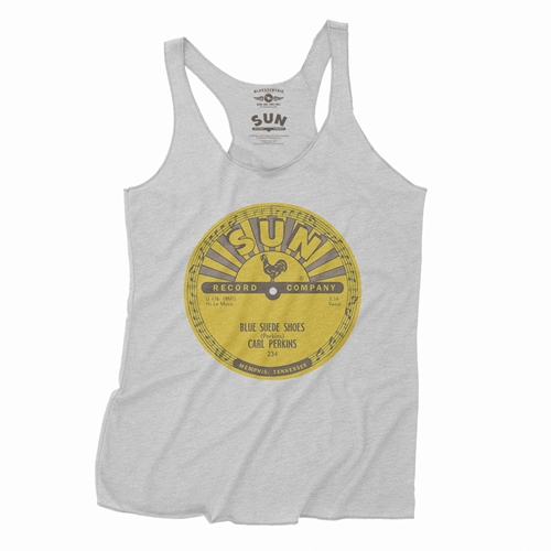 Sun Records Carl Perkins Blue Suede Shoes Racerback Tank - Women