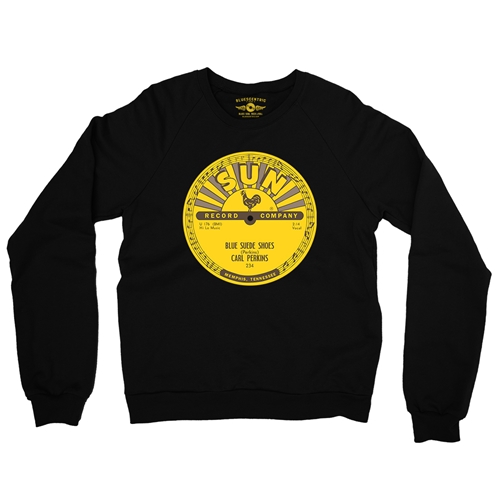 Sun Records Carl Perkins Blue Suede Shoes Crewneck Sweater - crewneckblack