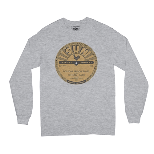 Sun Records Johnny Cash Folsom Prison Long Sleeve T-Shirt - longsleeveathleticheather