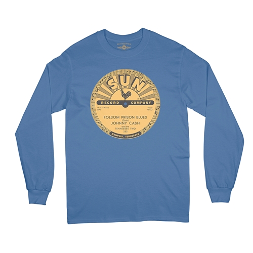 Sun Records Johnny Cash Folsom Prison Long Sleeve T-Shirt - longsleeveblue