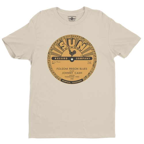 Sun Records Johnny Cash Folsom Prison T-Shirt - Lightweight Vintage Style - vintagecream