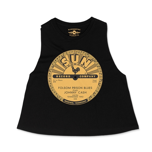 Sun Records Johnny Cash Folsom Prison Racerback Crop Top - Women