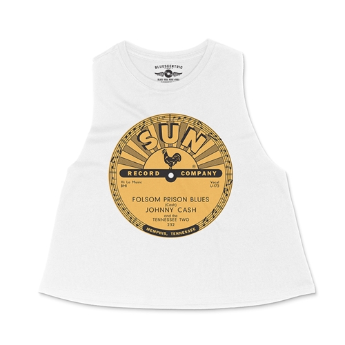 Sun Records Johnny Cash Folsom Prison Racerback Crop Top - Women