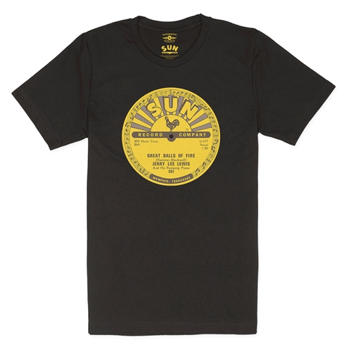 Sun Records Jerry Lee Lewis Great Balls of Fire T-Shirt - Lightweight Vintage Style - vintageblack