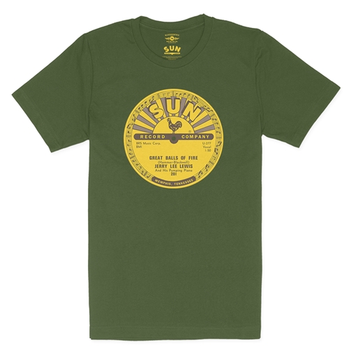 Sun Records Jerry Lee Lewis Great Balls of Fire T-Shirt - Lightweight Vintage Style - vintageolive