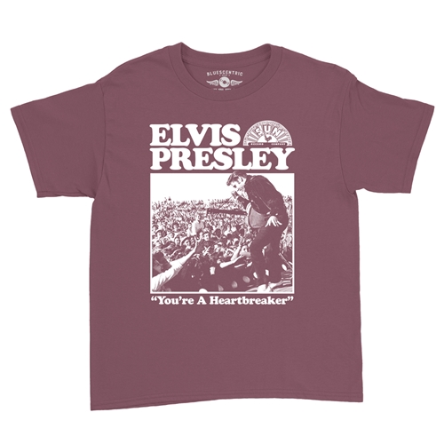 Elvis Presley Tupelo Youth T-Shirt - Lightweight Vintage Children & Toddlers - youthheathermaroon