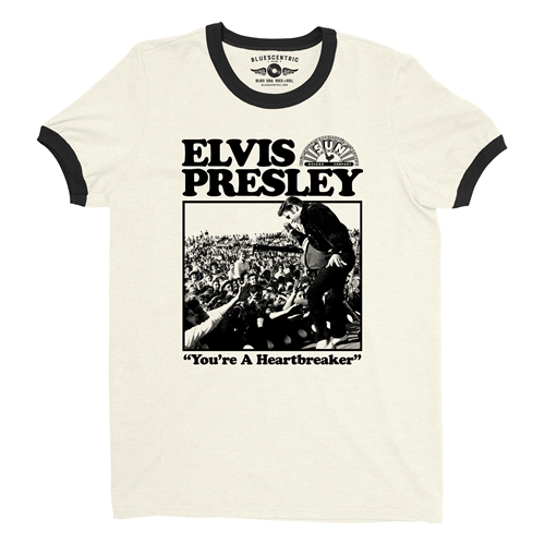 Top Katholiek Portret Elvis Presley Tupelo Ringer Tee