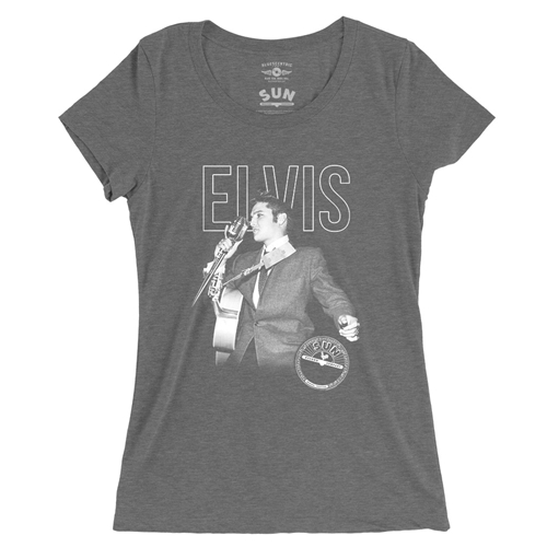 Elvis Marquee Ladies T Shirt - Relaxed Fit - ladiesdeepheather