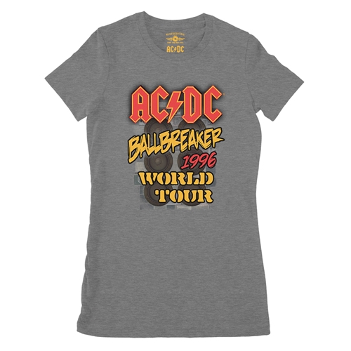 AC/DC Ballbreaker World Tour Ladies T Shirt - Relaxed Fit - ladiesdeepheather