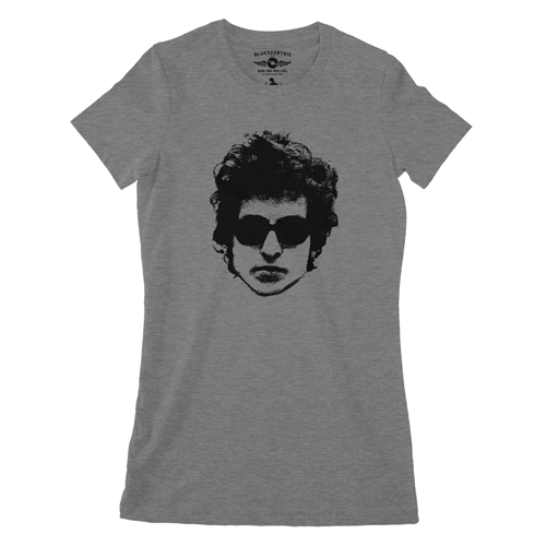 Bob Dylan Headshot Ladies T Shirt - Relaxed Fit - ladiesdeepheather