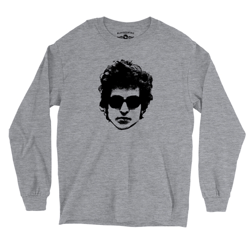 Bob Dylan Headshot Long Sleeve T-Shirt - longsleeveathleticheather