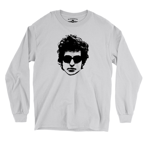 Bob Dylan Headshot Long Sleeve T-Shirt - longsleevewhite