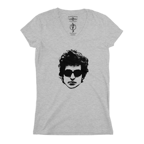 Bob Dylan Headshot V-Neck T Shirt - Women