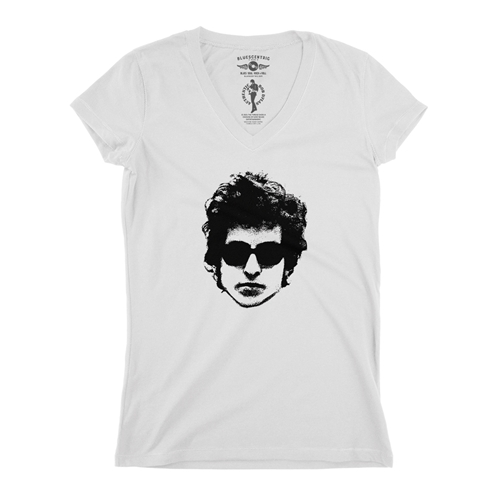 Bob Dylan Headshot V-Neck T Shirt - Women