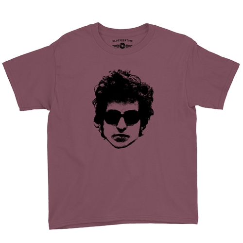 Bob Dylan Headshot Youth T-Shirt - Lightweight Vintage Children & Toddlers - youthheathermaroon