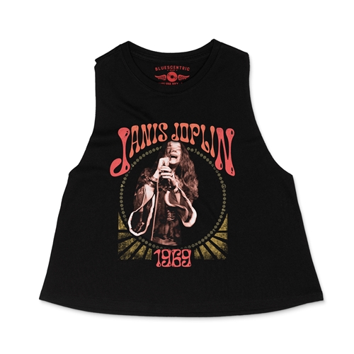 Graphic Janis Joplin 1969 Racerback Crop Top - Women