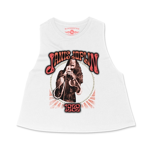 Graphic Janis Joplin 1969 Racerback Crop Top - Women