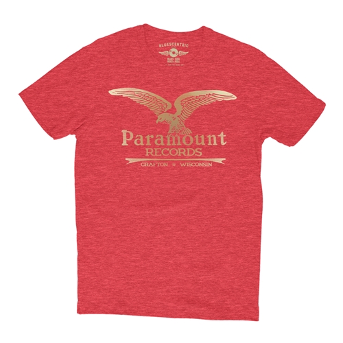 Paramount Records Logo T-Shirt - Lightweight Vintage Style - vintageheatherred