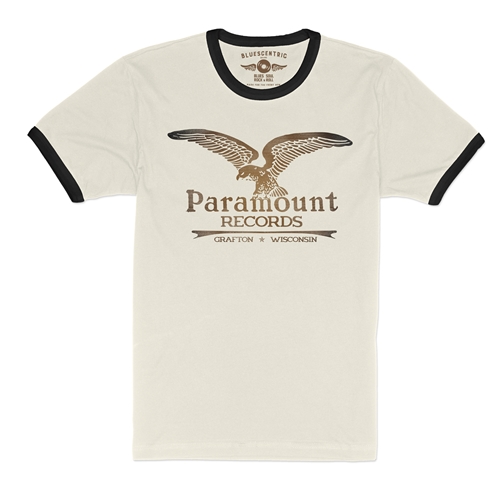 Paramount Records Logo Ringer T-Shirt - ringernaturalblacktrim