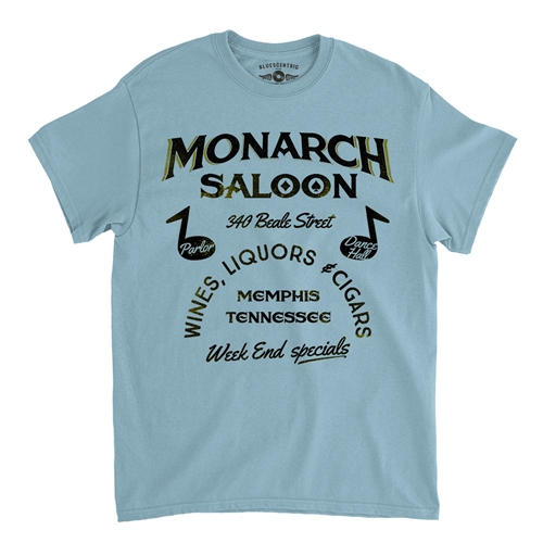 Monarch Saloon Memphis T-Shirt - Classic Heavy Cotton - classiclightblue