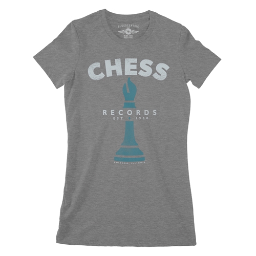 Chess Records Chicago Blues Ladies T Shirt - Relaxed Fit - ladiesdeepheather