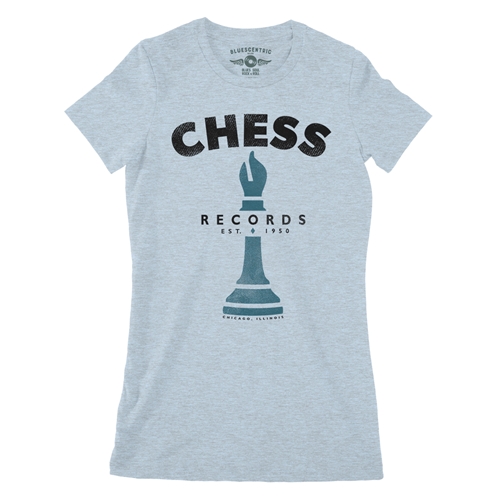 Chess Records Chicago Blues Ladies T Shirt - Relaxed Fit - ladiesheatherprismblue