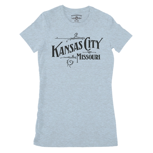 Kansas City Missouri Ladies T Shirt - Relaxed Fit - ladiesheatherprismblue