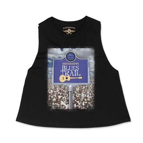 Mississippi Blues Trail Cotton Photo Racerback Crop Top - Women