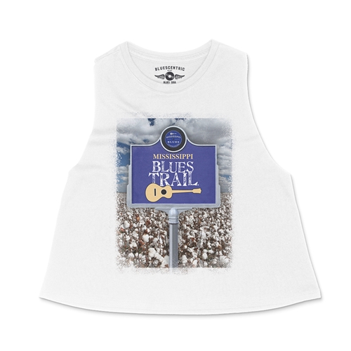 Mississippi Blues Trail Cotton Photo Racerback Crop Top - Women