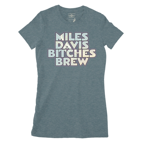 Miles Davis Bitches Brew Ladies T Shirt - Relaxed Fit - ladiesheatherdeepteal