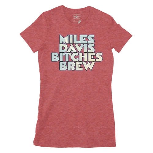 Miles Davis Bitches Brew Ladies T Shirt - Relaxed Fit - ladiesheatherred