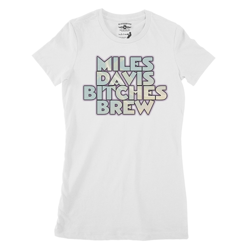 Miles Davis Bitches Brew Ladies T Shirt - Relaxed Fit - ladieswhite
