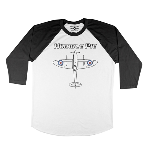 Humble Pie Victory Baseball T-Shirt - raglanwhiteblacksleeve