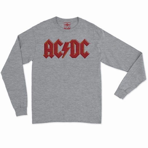 Red AC/DC Logo Long Sleeve T-Shirt - longsleeveathleticheather