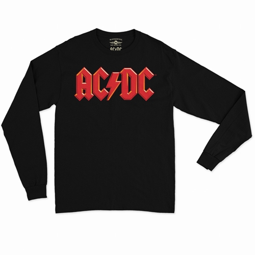 Red AC/DC Logo Long Sleeve T-Shirt - longsleeveblack