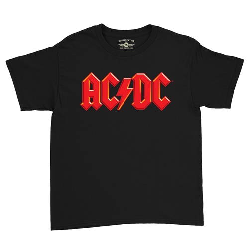 Red AC/DC Logo Youth T-Shirt - Lightweight Vintage Children - youthblack