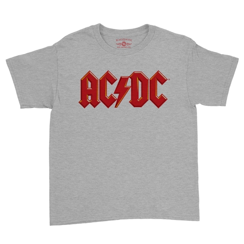 Red AC/DC Logo Youth T-Shirt - Lightweight Vintage Children - youthheatherathletic