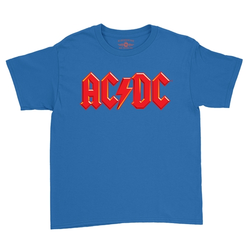 Red AC/DC Logo Youth T-Shirt - Lightweight Vintage Children - youthroyalblue