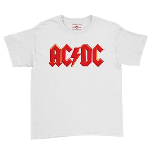 Red AC/DC Logo Youth T-Shirt - Lightweight Vintage Children - youthwhite