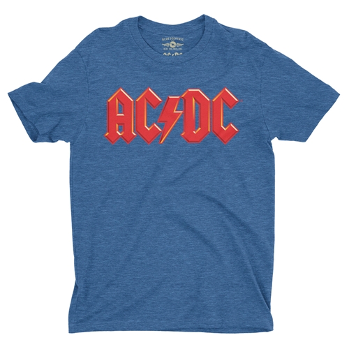 Red AC/DC Logo T-Shirt - Lightweight Vintage Style - vintageheatherroyalblue