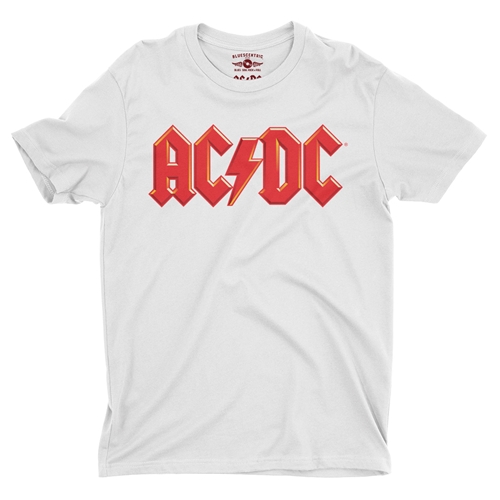 Red AC/DC Logo T-Shirt - Lightweight Vintage Style - vintagewhite