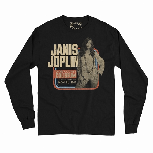 Janis Joplin Vintage Concert Long Sleeve T-Shirt - longsleeveblack