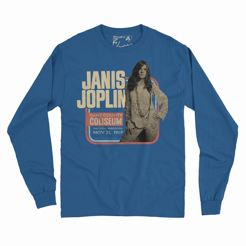 Janis Joplin Vintage Concert Long Sleeve T-Shirt - longsleeveblue