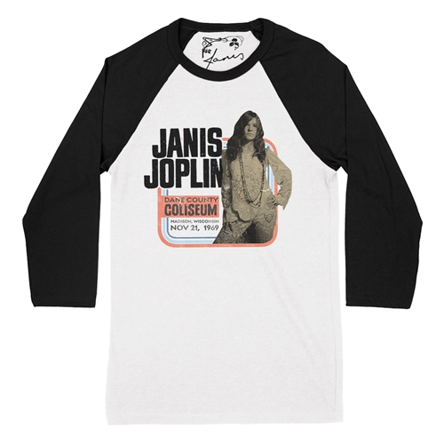 Janis Joplin Vintage Concert Long Sleeve T-Shirt - longsleevewhite